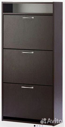 Обувница тройная, высокая, цвет венге