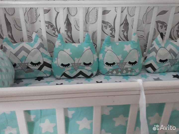 Бортики для детской кроватки+ балдахин