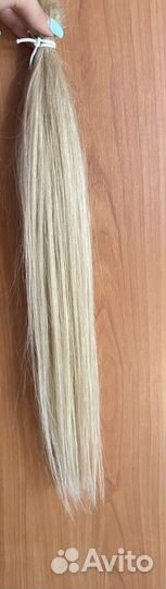 Волосы натуральные блонд для наращивания 50см