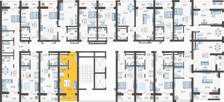 Квартира-студия, 22,8 м², 9/19 эт.