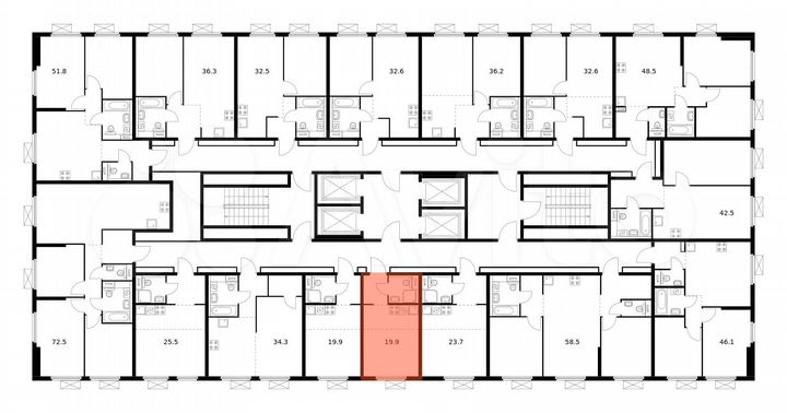 Квартира-студия, 19,9 м², 18/33 эт.
