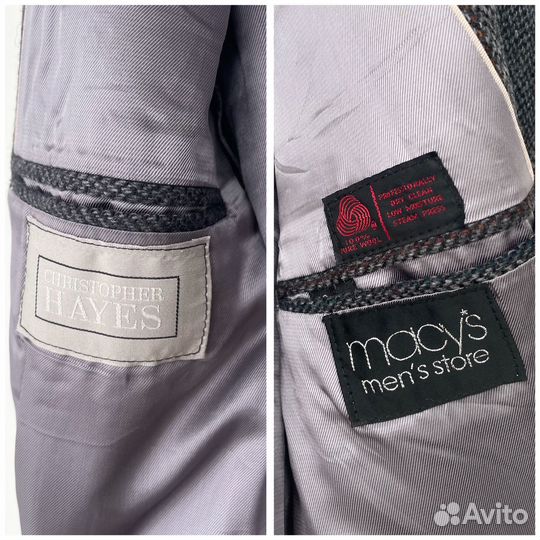 Твидовый пиджак USA 100 шерсть