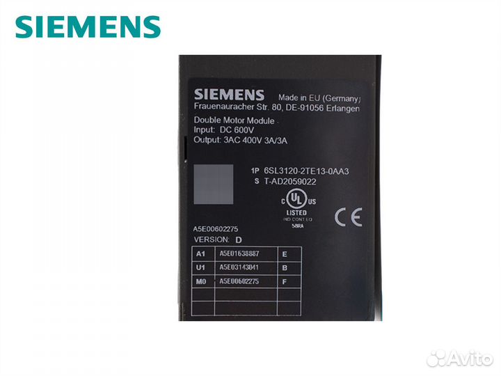 Модуль двухдвигательный Siemens 6SL3120-2TE13-0AA3