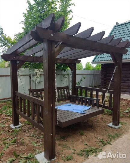 Беседка, садовые качели