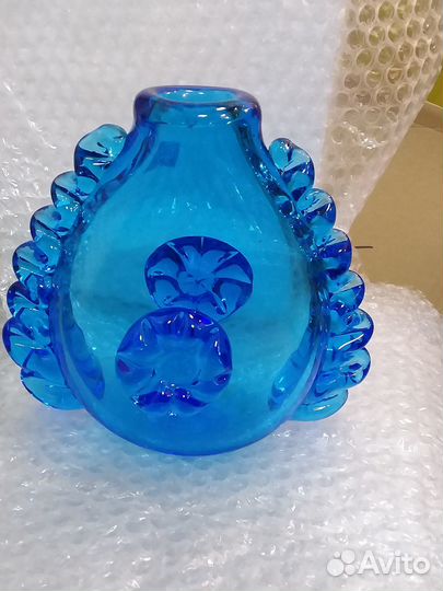 Ваза для цветов стекло гутное