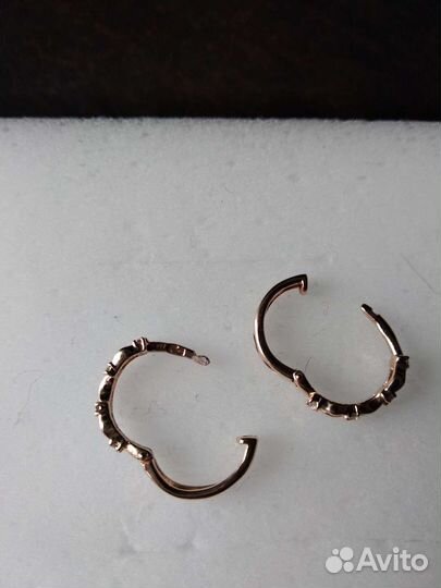 Золотые серьги с фианитами детские