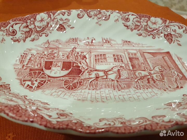 Блюдо малое, винтаж (Johnson Bros, Coaching Scenes