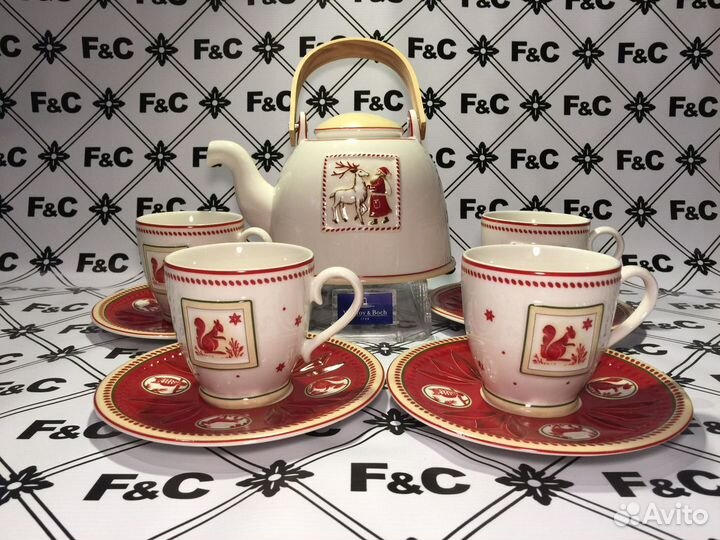 Villeroy & Boch чайник, чашки Christmas Enjoyment