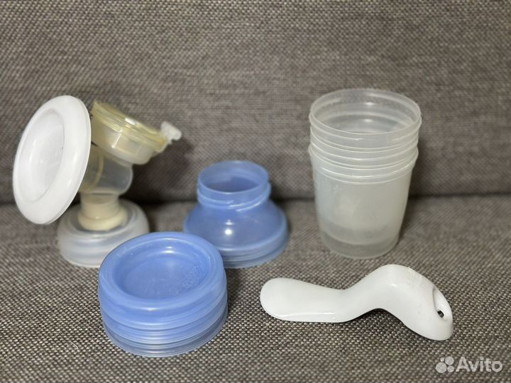 Молокоотсос avent ручной с контейнерами под молоко