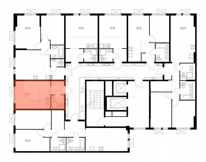 Квартира-студия, 23,1 м², 12/14 эт.