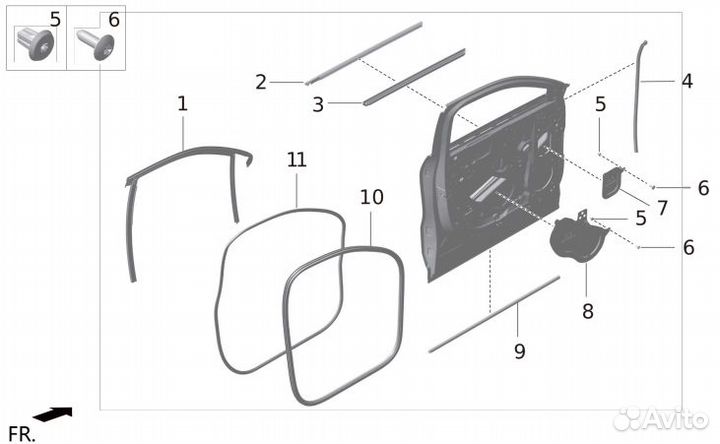 Уплотнительные резинки двери (F/L) Lixiang L9