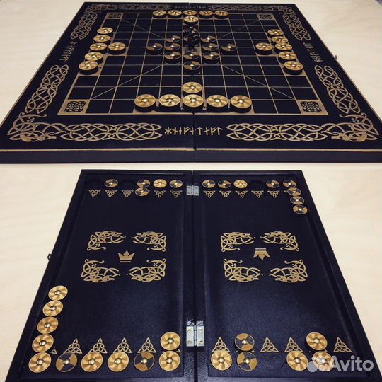 2в1 Нарды и Шахматы викингов Хнефатафл (Тавлеи) по