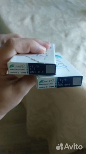 Линзы контактные acuvue2 двухнедельные -4,75;-3,75