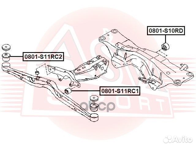 Сайлентблок подушки дифференциала 0801S10RD asva