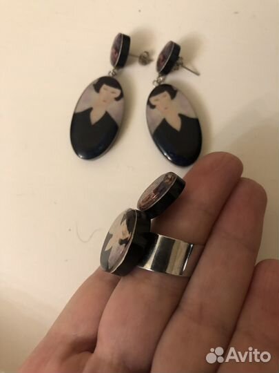 Серьги кольцо набор