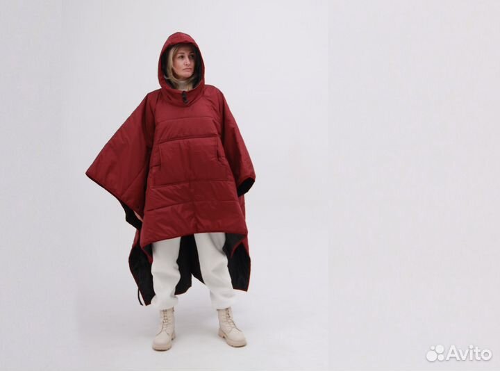 Пончо дождевик туристическое утепленное