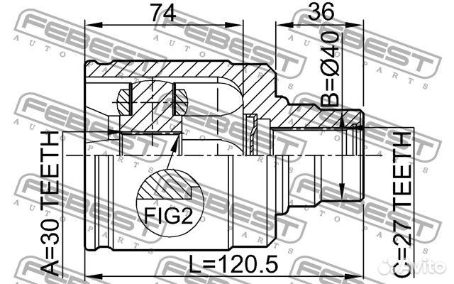 Шрус внутренний 30x40x27