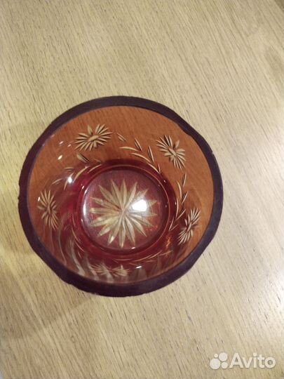 Конфетница цветное стекло СССР