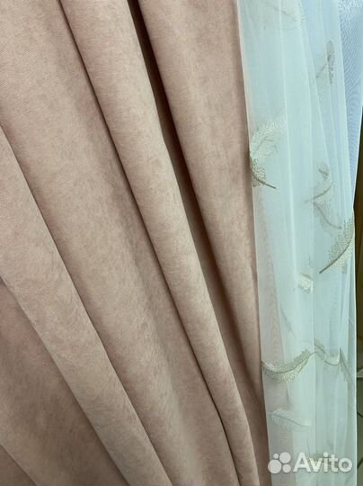 Комплект канвас и тюль пёрышки