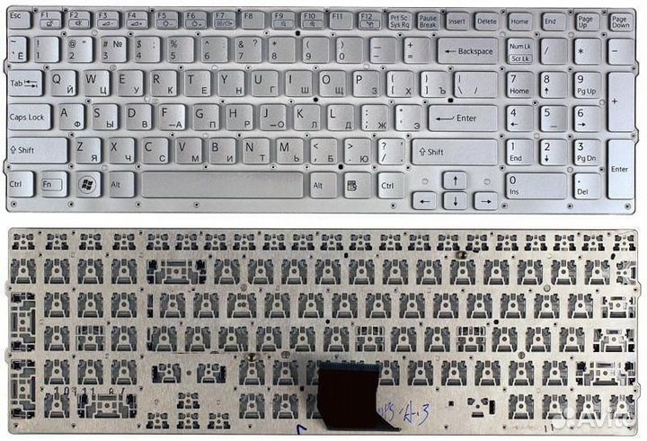 Клавиатура Sony Vaio VPC-CB VPC-CB17 серебристая