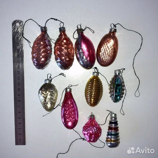 Ёлочные игрушки СССР стекло