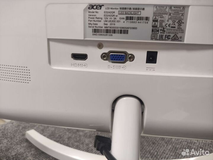 Изогнуты монитор Acer 24 дюйма VA FHD 75Гц hdmi