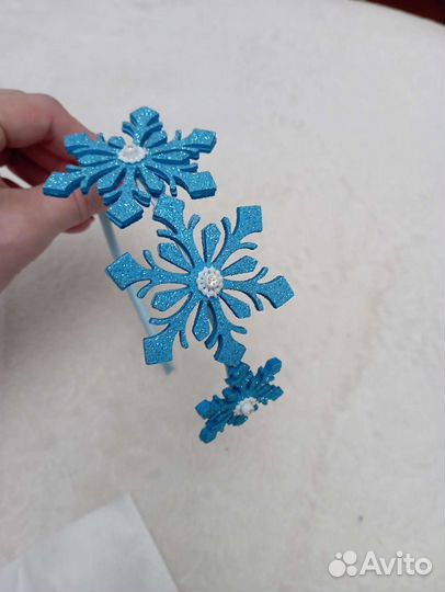 Ободок новогодний снежинка