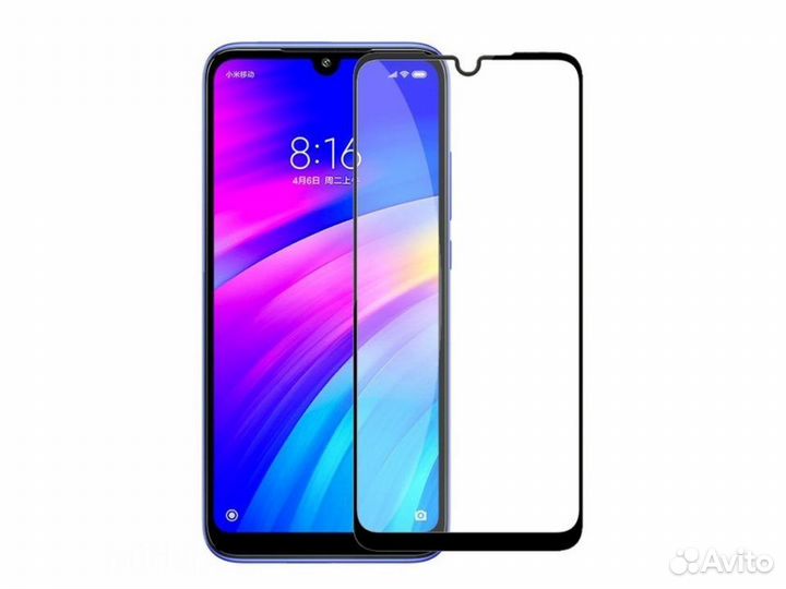 Стекло для Xiaomi Redmi 7 5D (черный)