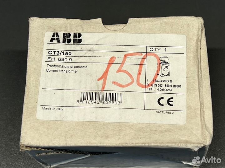 Трансформатор ABB CT3/150 новый, 1 шт