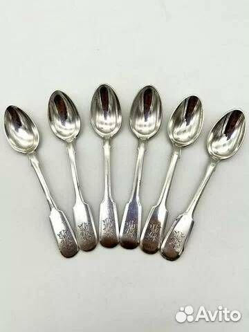 Набор кофейных серебряных ложечек 6 шт. царизм
