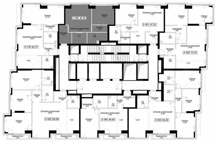 1-к. квартира, 46,3 м², 25/41 эт.
