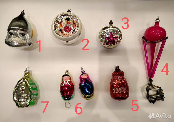 Новогодние игрушки, стеклянные, СССР