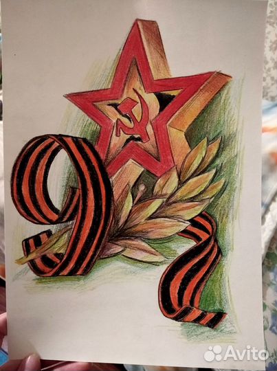 Рисунки к 9 Мая в садик, в школу