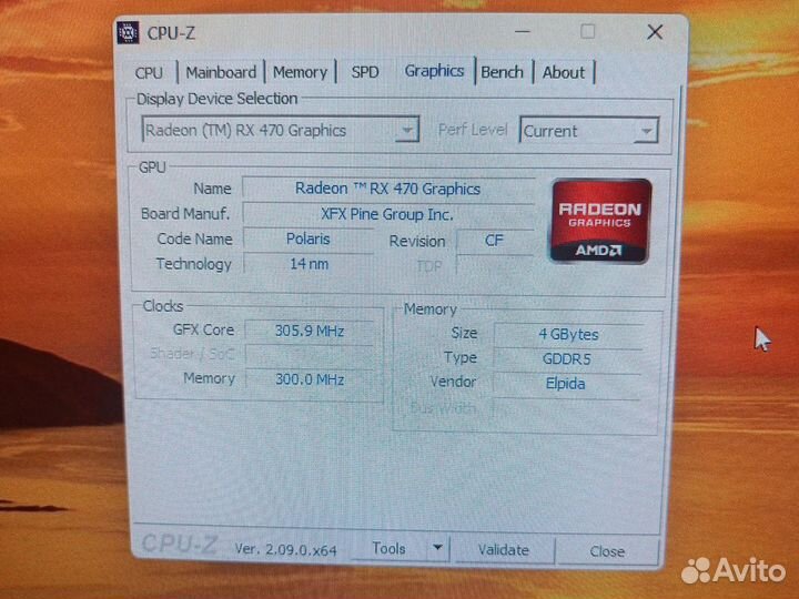 Видеокарта rx470 4gb DDR5