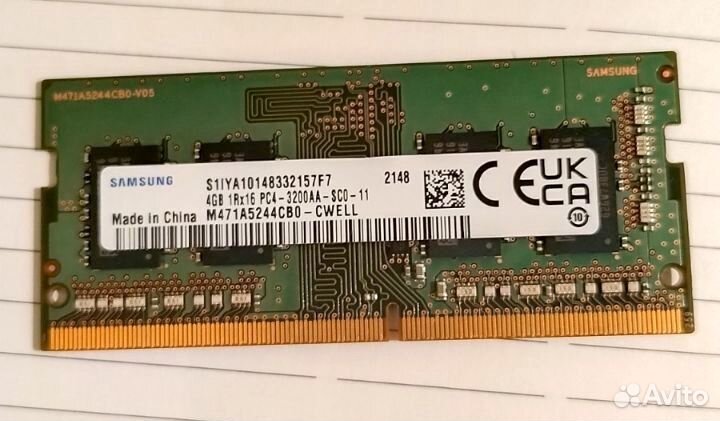 Модуль памяти Samsung 2Gb и 4Gb DDR4 sodimm