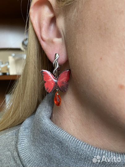 Серьги бабочки