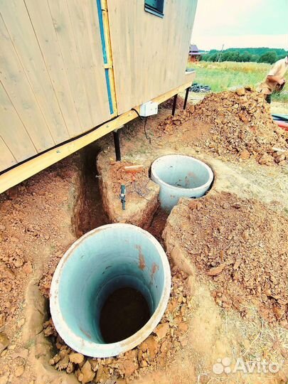 Копка и установка колодцев, септики из колец