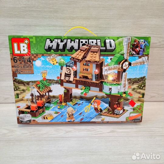 Набор лего Майнкрафт Мельница со светом 402шт