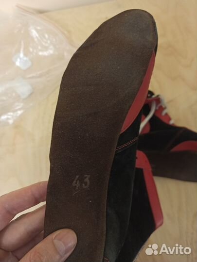 Самбовки 43 размер, замша, черно-красные