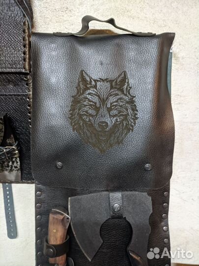 Набор шампуров в кожаном чехле