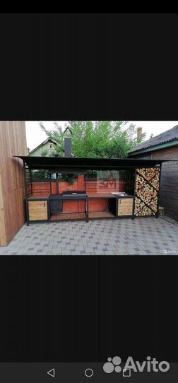 Мангал кухня с крышей