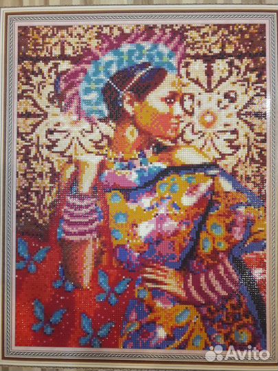 Готовая картина на холсте (алмазная мозаика)