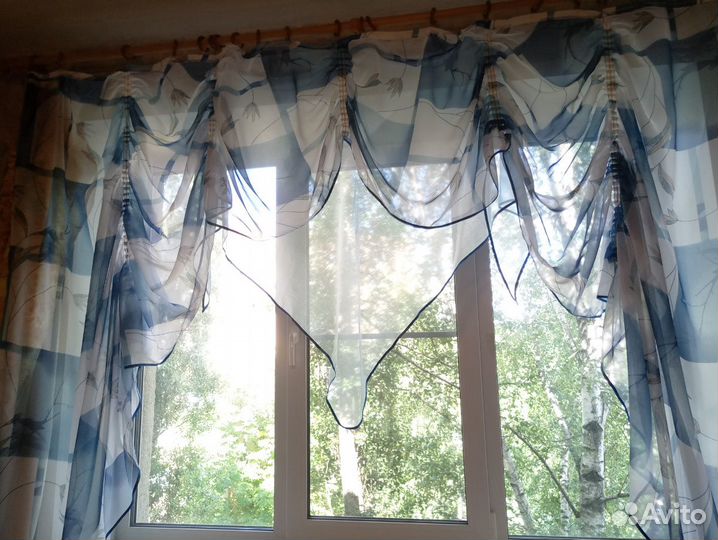 Шторы тюль ламбрекен готовое уютное окно