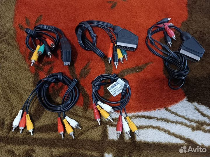 Шнур кабель тюльпан rcaа, scart аудио видео кабель