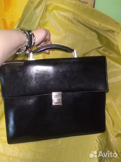 Мужской кожаный портфель Montblanc