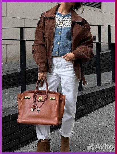 Женский бомбер-косуха экокожа коричневый