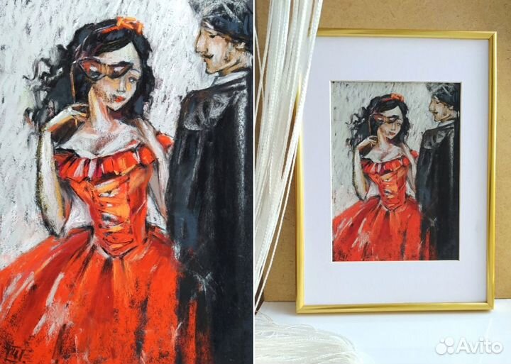 Картина сухой пастелью