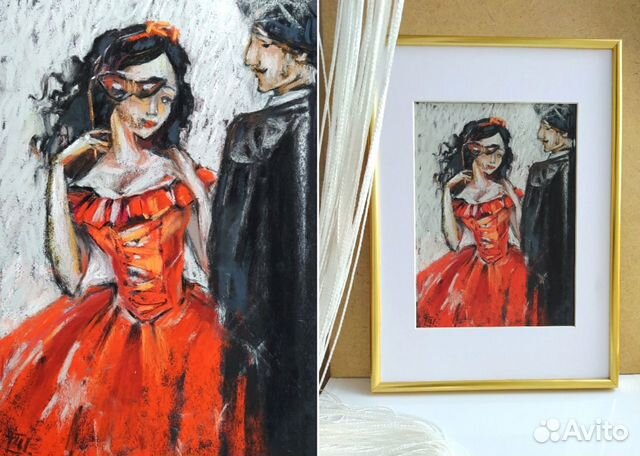 Картина сухой пастелью