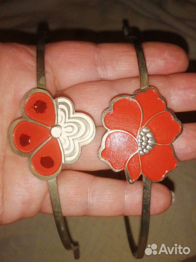 Обруч/ободок с розой металл СССР Винтаж