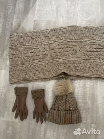 Женский шарф, шапка, перчатки